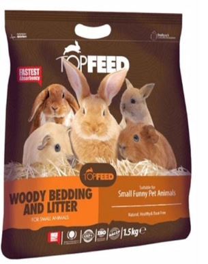 پوشال بستر جوندگان تاپ فید مدل Woody Bedding & Litter وزن 1.5 کیلوگرم