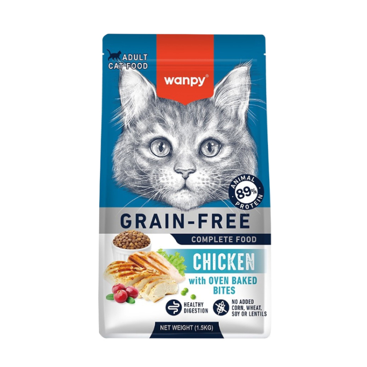  غذای خشک گربه بالغ ونپی (Wanpy) با طعم مرغ Wanpy Adult Cat Dry Food - Chicken Flavor