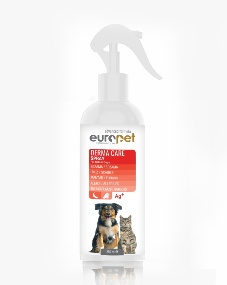 اسپری مراقبت از پوست سگ و گربه یوروپت مدل Derma Care Spray حجم 250 میلی‌لیتر