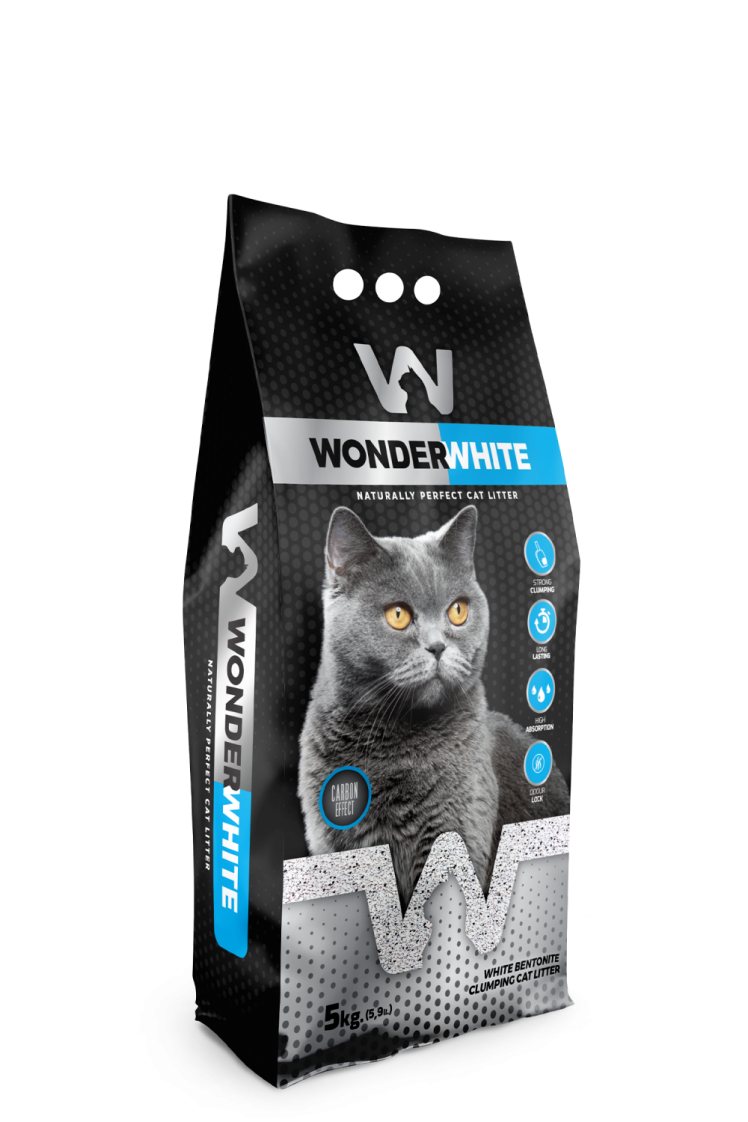 خاک گربه واندر وایت مدل کربن دار Wonder White Carbon Effect Cat Litter 5kg