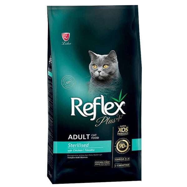 غذای خشک رفلکس پلاس گربه عقیم‌ شده با طعم مرغ Reflex Plus Adult Sterilised Cat Food Chicken