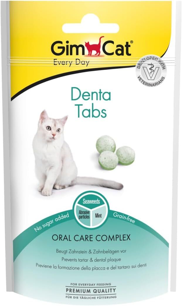 قرص دنتال گربه جیم کت GimCat Denta Tabs مکمل سلامت دندان گربه جیم کت