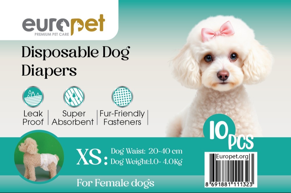 پوشک یکبار مصرف سگ ماده Europet سایز XS 