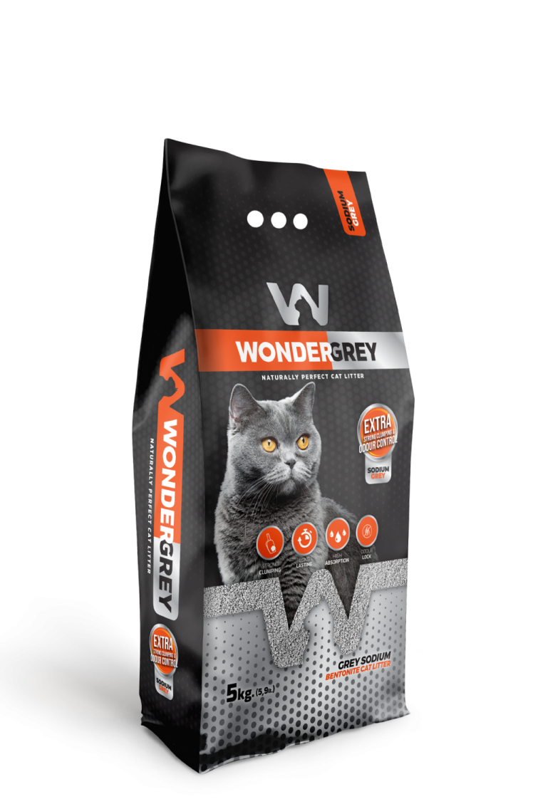 خاک گربه واندر وایت مدل Sodium Grey (Wonder White Sodium Grey Cat Litter)