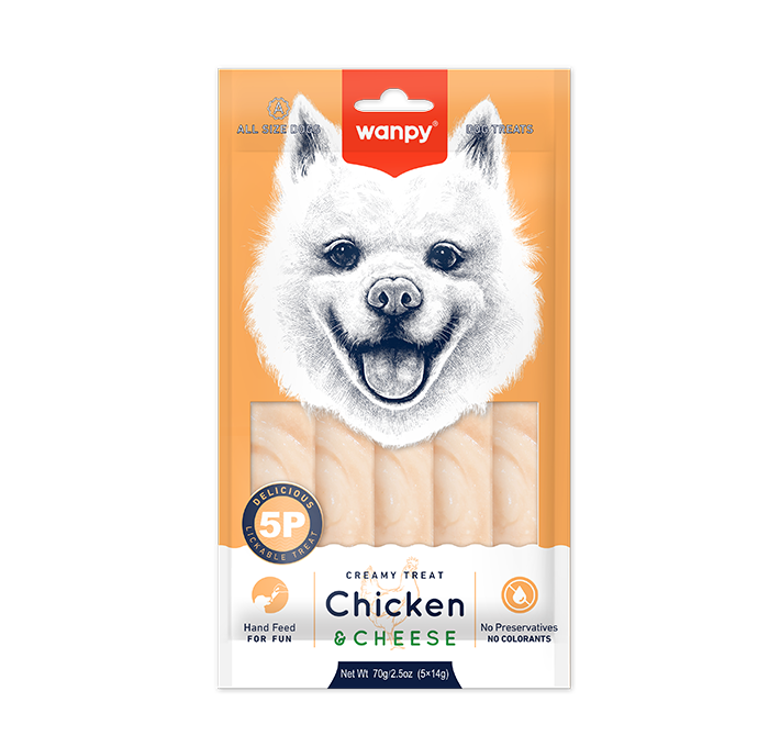  تشویقی کرمی سگ ونپی با طعم مرغ و پنیر (Wanpy Creamy Treat Chicken & Cheese) 