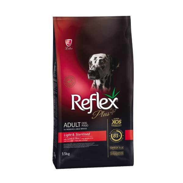 غذای خشک سگ عقیم‌ شده رفلکس پلاس با طعم بره و برنج Reflex Plus Sterilised Medium & Large Breed Adult Dog Food with Lamb
