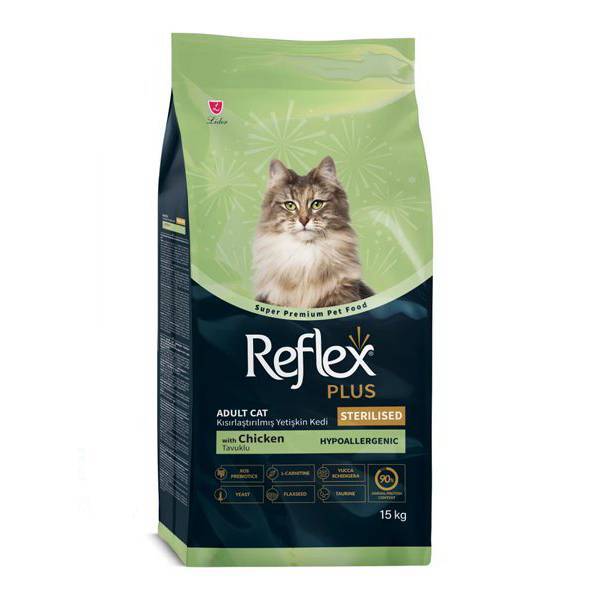 غذای خشک رفلکس پلاس گربه عقیم شده با طعم مرغ Reflex Plus Adult Sterilised Cat Food Chicken
