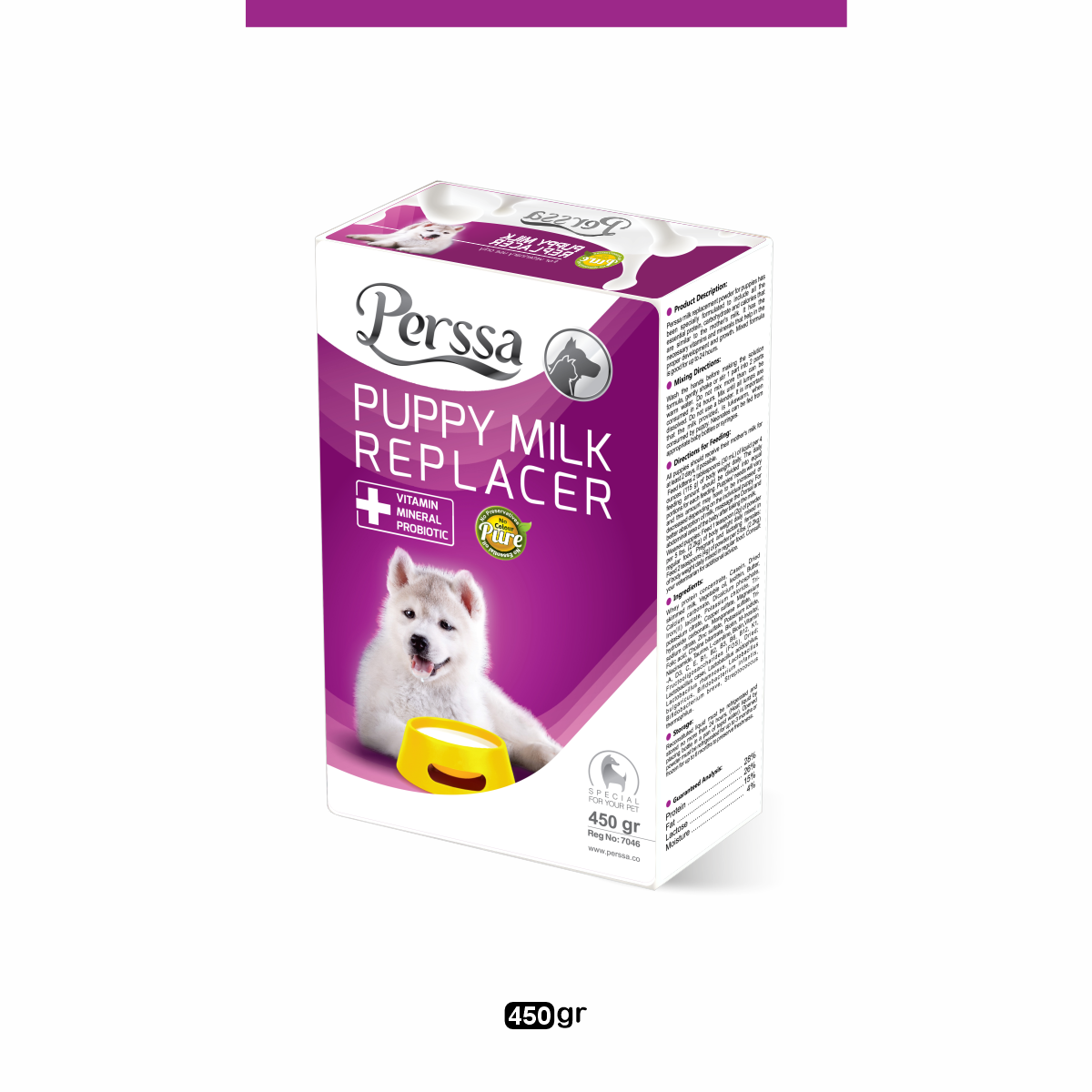  شیر خشک مخصوص نوزاد سگ پرسا (Perssa Puppy Milk Replacer) 450 گرم 