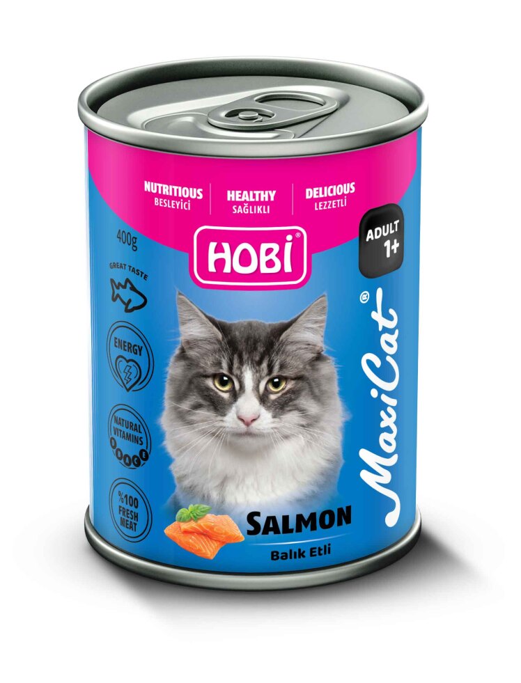 کنسرو گربه هوبی مکسیکت سالمون ۴۰۰ گرم (Hobi Maxicat Somonlu)