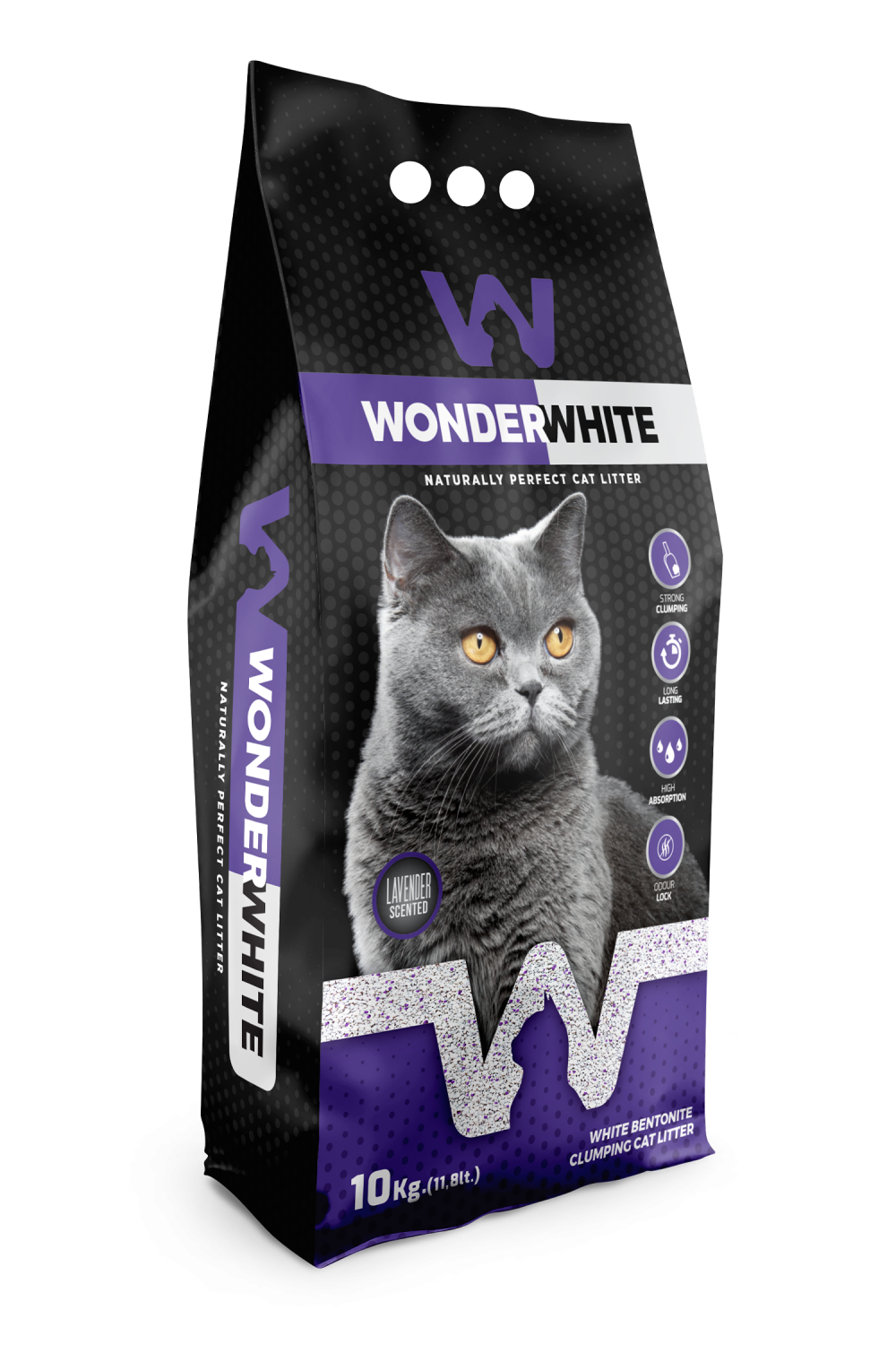  خاک گربه واندر وایت با رایحه اسطوخودوس Wonder White Lavender Scented Cat Litter 10kg 