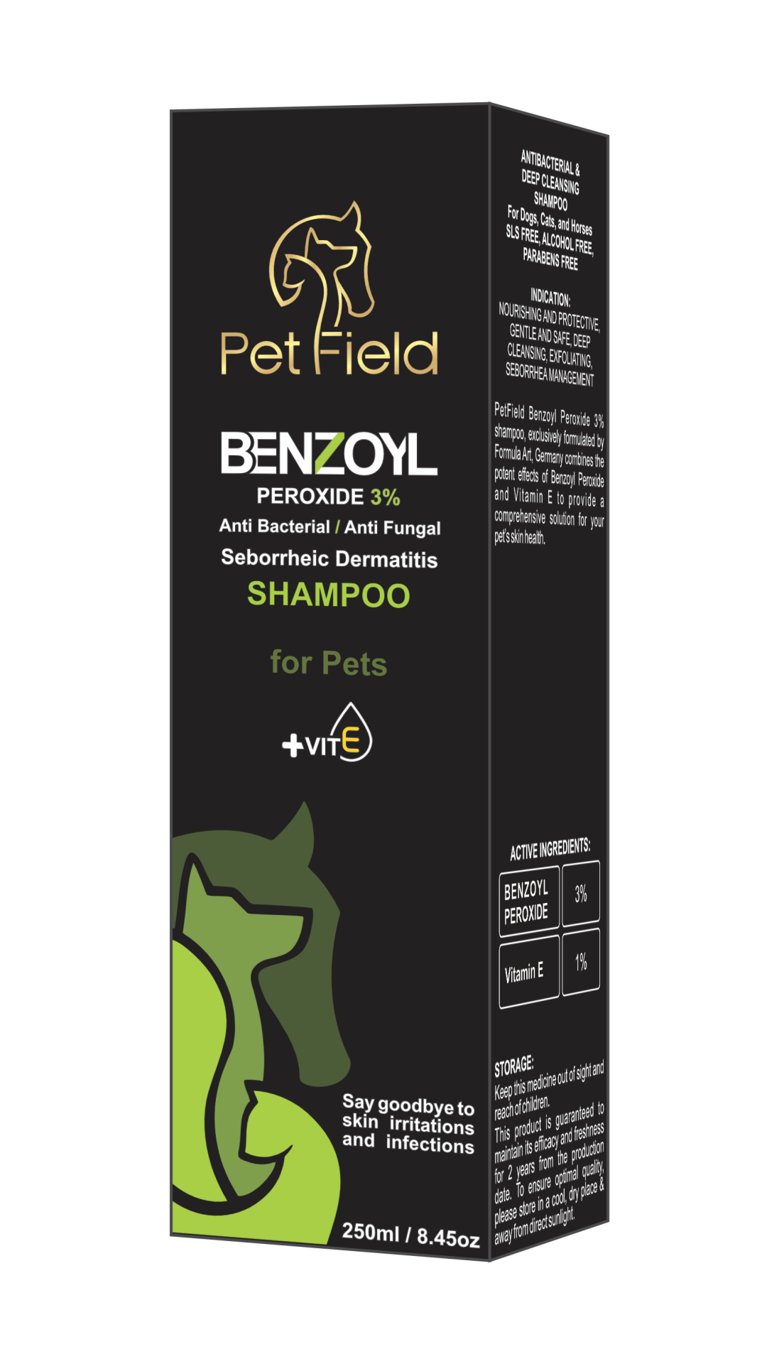  شامپو درمانی بنزوئیل پراکسید پت فیلد Benzoyl Peroxide Shampoo 
