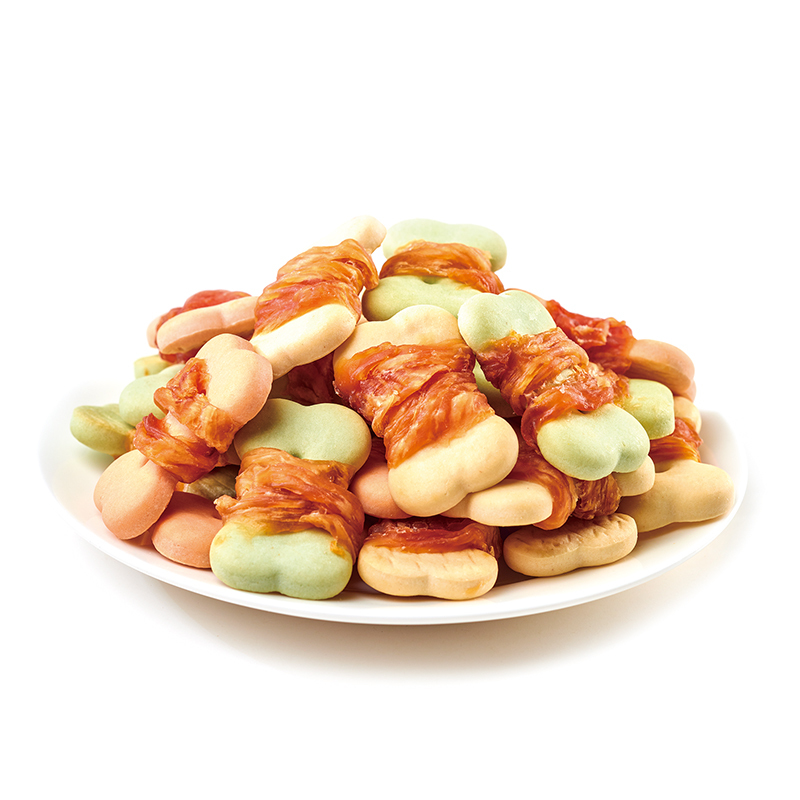  تشویقی سگ ونپی مدل Chicken Jerky & Biscuit Twists وزن 100 گرم wanpy 