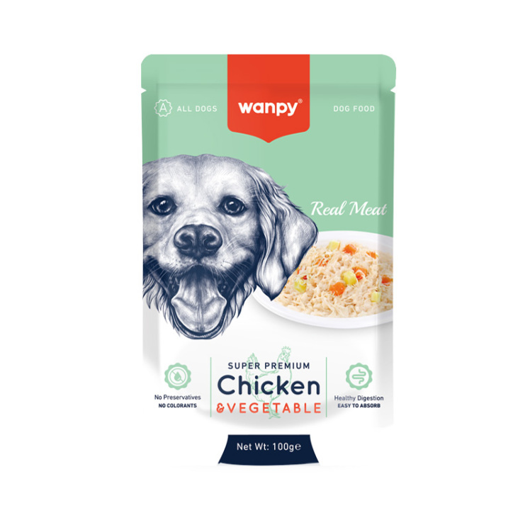 پوچ سگ ونپی سوپر پریمیوم طعم مرغ و سبزیجات Wanpy Super Premium Chicken & Wanpy Super Premium Chicken & Vegetable