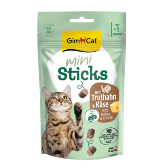  تشویقی مدادی گربه با طعم بوقلمون و پنیر GimCat Mini Sticks Turkey Cheese 