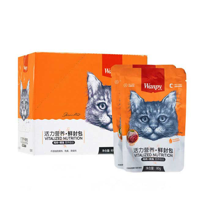  پوچ گربه ونپی با طعم ماهی تن و مرغ ۸۰ گرمی WANPY Cat Pouch - Tuna & Chicken 80g 