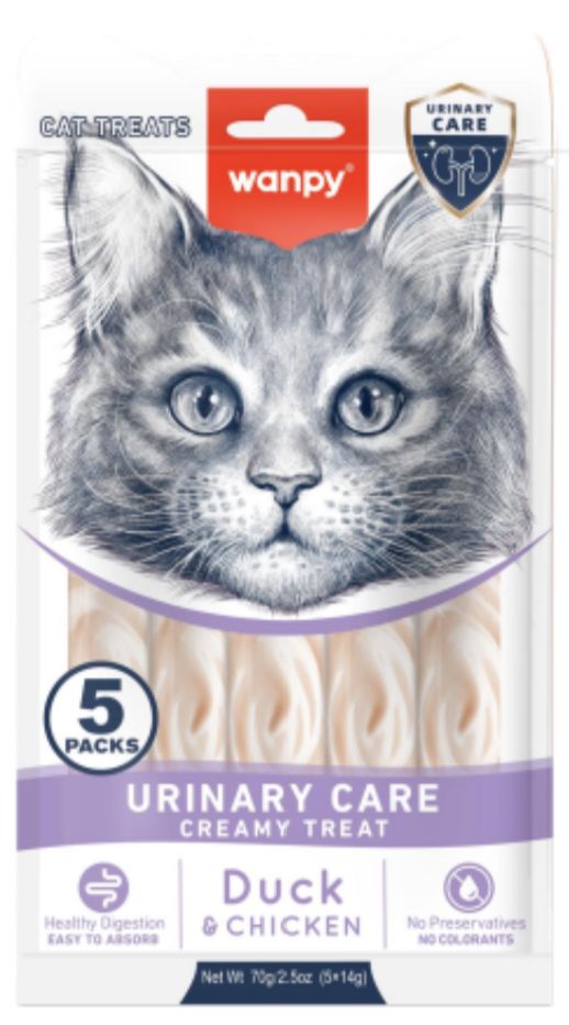 بستنی گربه ونپی مدل مشکلات ادراری با طعم اردک و مرغ Wanpy Functional Creamy Treat Urinary Care