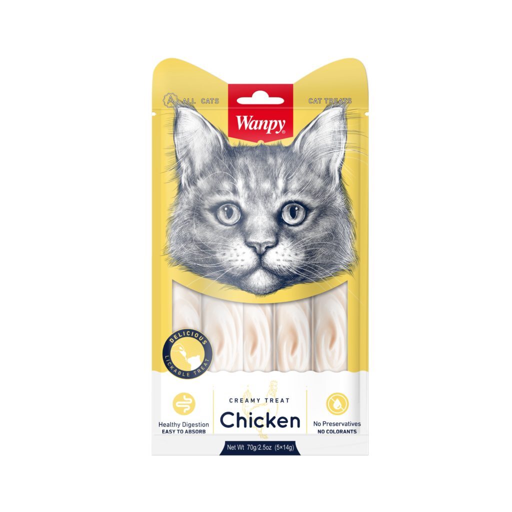  تشویقی بستنی گربه ونپی با طعم مرغ (Wanpy Creamy Lickable Treat Chicken) 