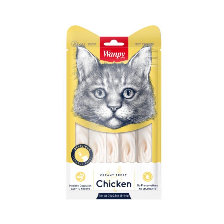 تشویقی بستنی گربه ونپی با طعم مرغ (Wanpy Creamy Lickable Treat Chicken)