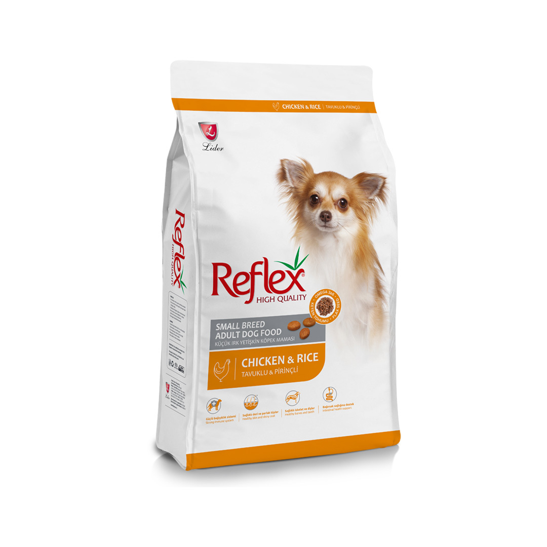  غذای خشک سگ بالغ نژاد کوچک رفلکس (مرغ و برنج) Reflex Adult Small Breed Dog Food (Chicken & Rice) 