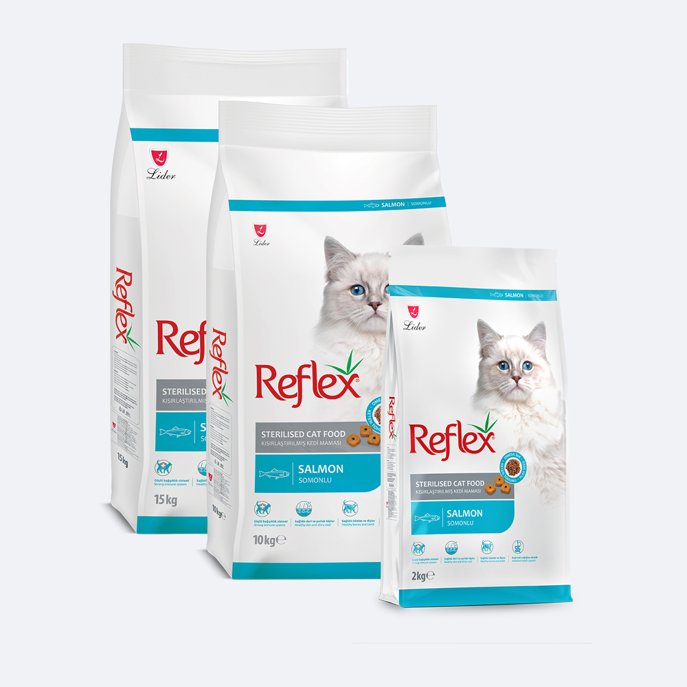  غذای خشک گربه بالغ عقیم‌شده رفلکس با طعم سالمون Reflex Sterilised Adult Cat Food (Salmon) 