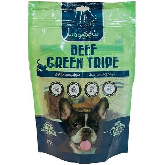 تشویقی سگ وگ اند بو مدل (سیرابی سبز گاو) Beef EarBeef Green Tripe