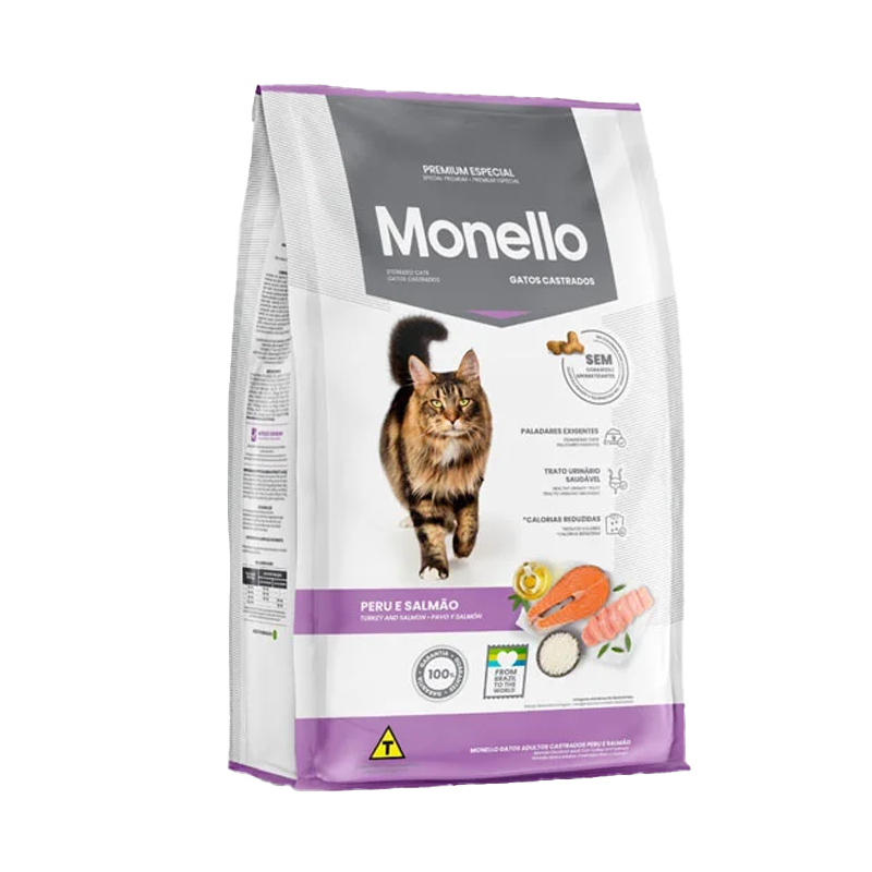  غذای خشک گربه عقیم‌ شده مونلو (طعم بوقلمون و سالمون) Monello Sterilised Turkey & Salmon 