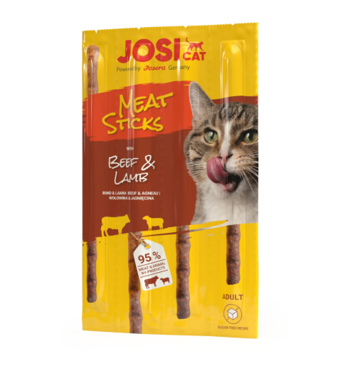 تشویقی مدادی گربه جوسی کت طعم گوشت گاو و بره Josicat Meat Sticks Beef & Lamb Cat Treat