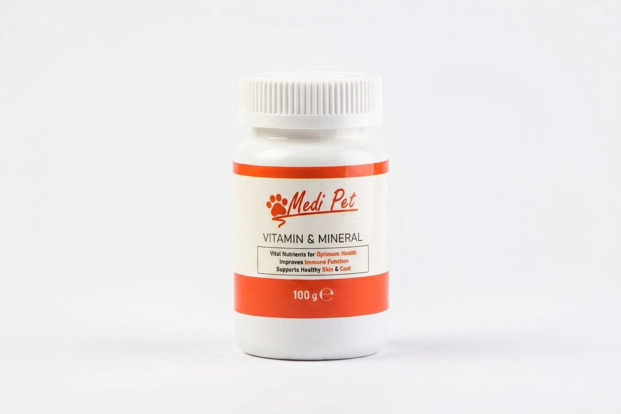  پودر ویتامین و مینرال مدی پت مخصوص حیوانات خانگی MediPet Vitamin & Mineral 