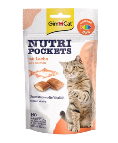 تشویقی مغزدار گربه با طعم سالمون GimCat Nutri Pockets Salmon Treats
