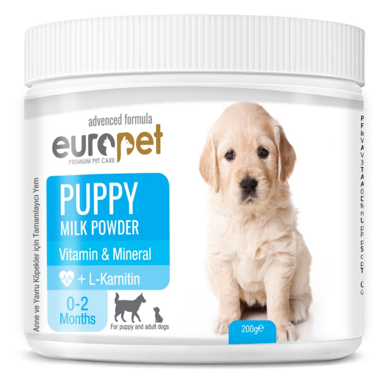 شیر خشک توله سگ یوروپت مدل Puppy Milk Powder حاوی ال-کارنیتین وزن 200 گرم