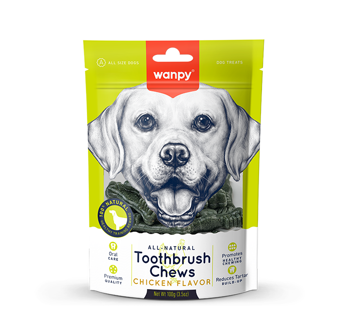 تشویقی سگ ونپی مدل Toothbrush Chews با طعم مرغ وزن 100 گرم wanpy