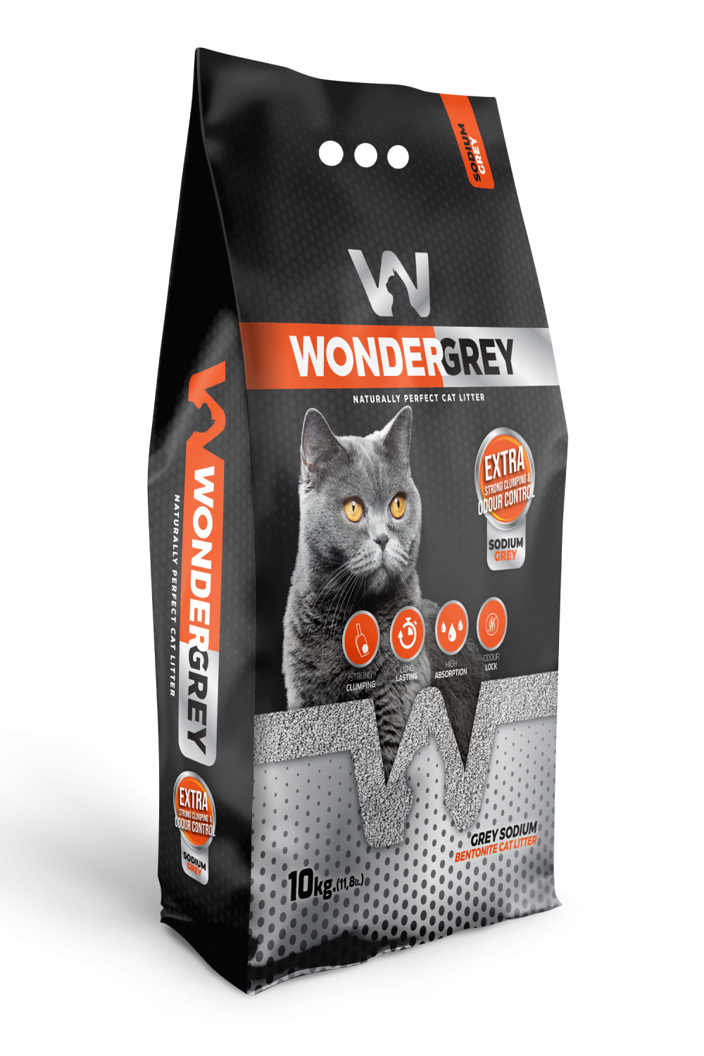  خاک گربه واندر وایت مدل Sodium Grey (Wonder White Sodium Grey Cat Litter) 