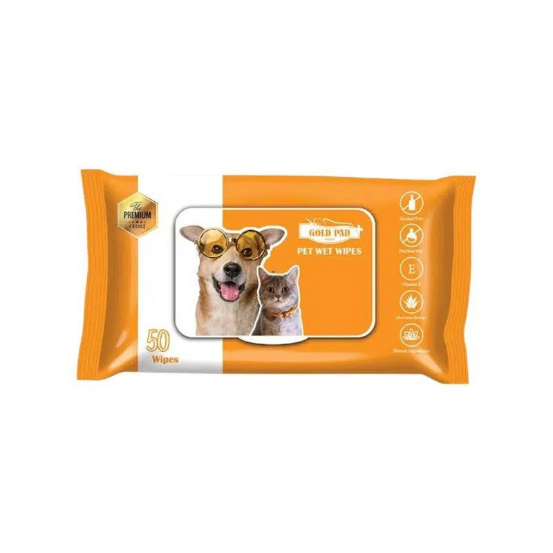  دستمال مرطوب حیوانات خانگی گلد پد Gold Pad بسته 50 عددی 