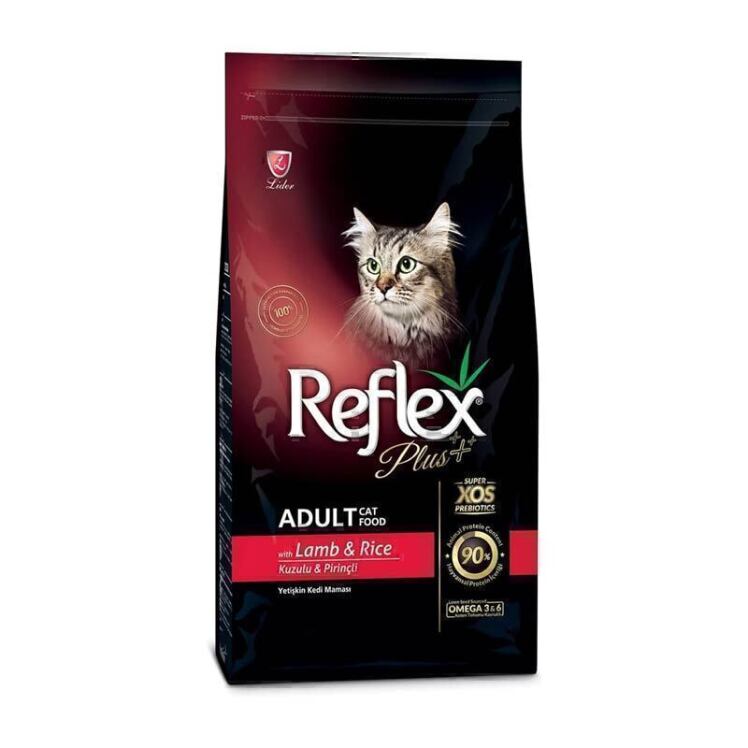 غذای خشک رفلکس پلاس گربه بالغ با طعم بره و برنج Reflex Plus Adult Cat Food Lamb & Rice